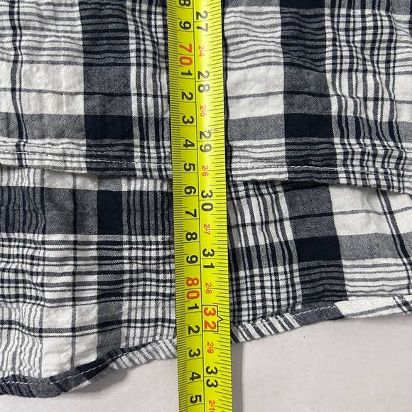Habitat women’s Large Black/White Checked Shirt 3/4 Sleeve Lagenlook *Flaw - Picture 13 of 15